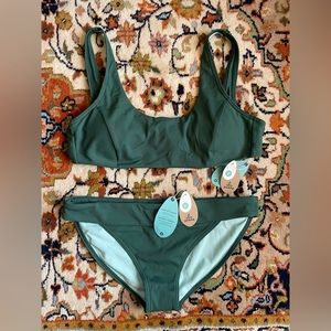 Prana Emerald Rib Bikini Set NWT Size L - Rimini Top and Xochil Bottom
